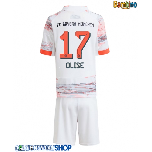 Maglie da calcio Bayern Munich Michael Olise #17 Seconda Maglia Bambino 2025-26 Manica Corta + Pantaloni corti)